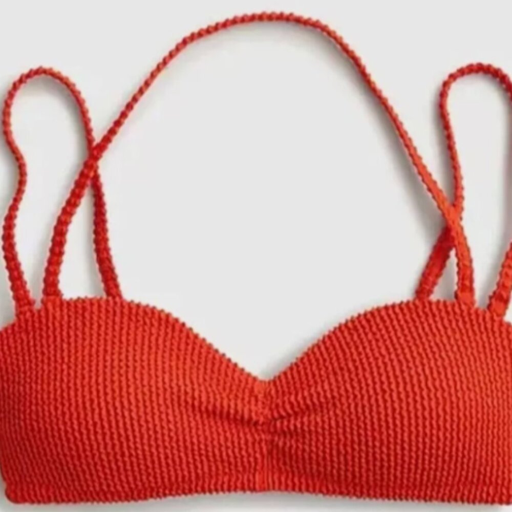 J.Crew Scrunchie Sweetheart‎ Bikini Top Orange 3X